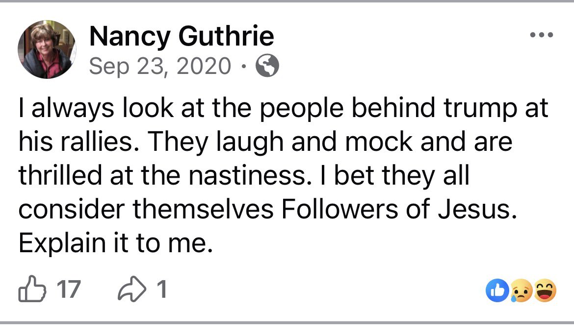 DWING9's tweet image. The Guthrie family are vile human beings. Yet @realDonaldTrump has his best men looking for #nancyguthrie 
I wouldn’t have such mercy.
