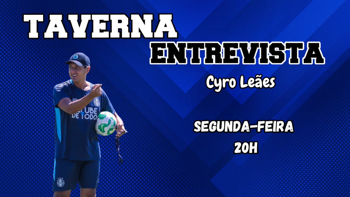 SEGUNDA!

Teremos o retorno do Taverna Entrevista, e nosso primeiro convidado nessa temporada é o treinador das Mosqueteiras Cyro Leães.

Inscreva-se em youtube.com/@TavernaTricol… e não perca nada.