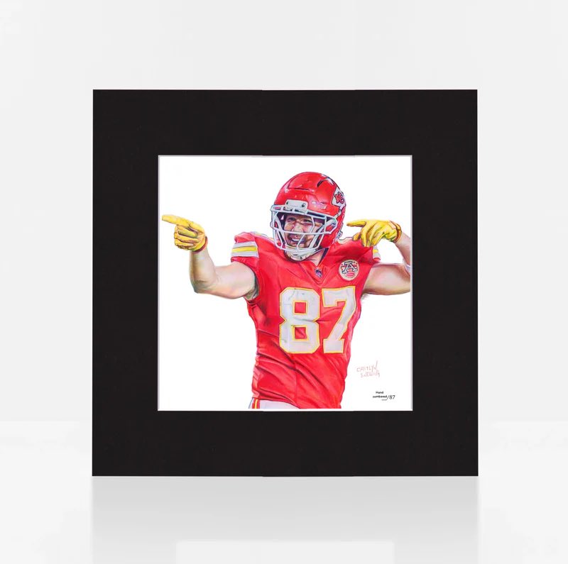 Prints are available now! Only 87 total are available and they won’t last long. Be sure to grab yours before it’s too late! Caitlynsnellingart.com #ChiefsKingdom