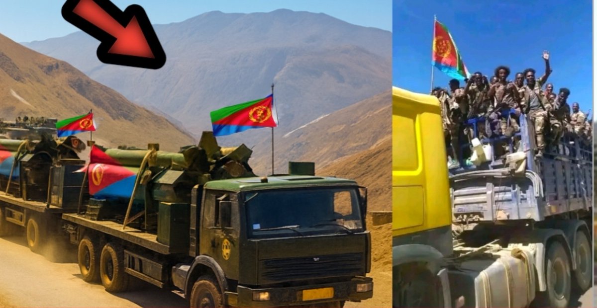BoleMereja's tweet photo. ሰበር መረጃ‼️

ግዙፉ የኤርትራ ጦር ወደ ድንበር ተጠጋ
ሚሳኤልን ጨምሮ በርካታ ከባድ መሳሪያዎችን የያዘ ጦር። በቪዲዮ ይመልከቱት👇
https://t.co/XZrjBWG7jX https://t.co/MQF7mA0GFV