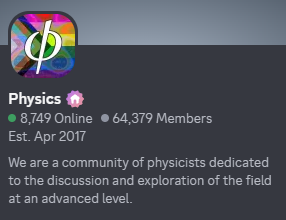 Discord_Lies's tweet image. For whatever reason, even the physics server is gay.