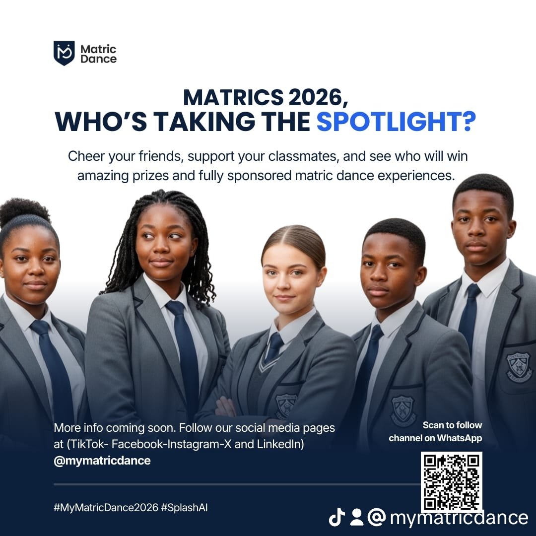 Mymatricdance_'s tweet photo. GRADE 12s 📢🔥
Big year. Big pressure. Bigger rewards 🎓✨
Your results matter — they shape your future 🎒📖
And while you put in the work, we’re making sure the fun hits just as hard 🎉
Something special is loading… 🎁
👀 Follow us so you don’t miss out! https://t.co/ZxEAfNeDPB