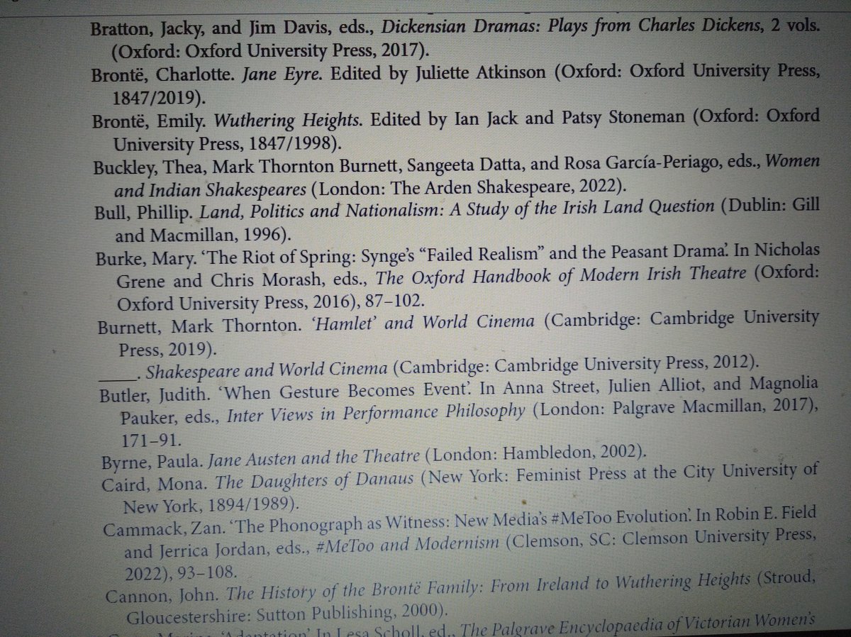 DrMLovesJaneA's tweet photo. Revising the proofs of *Theatrical Afterlives: Nineteenth-Century Women’s Novels on the Stage* (OUP March 2026), and finding a gathering of friends and colleagues, past and present, in the bibliography! https://t.co/UuXxv3ikZD https://t.co/U15Hw5Ma3n