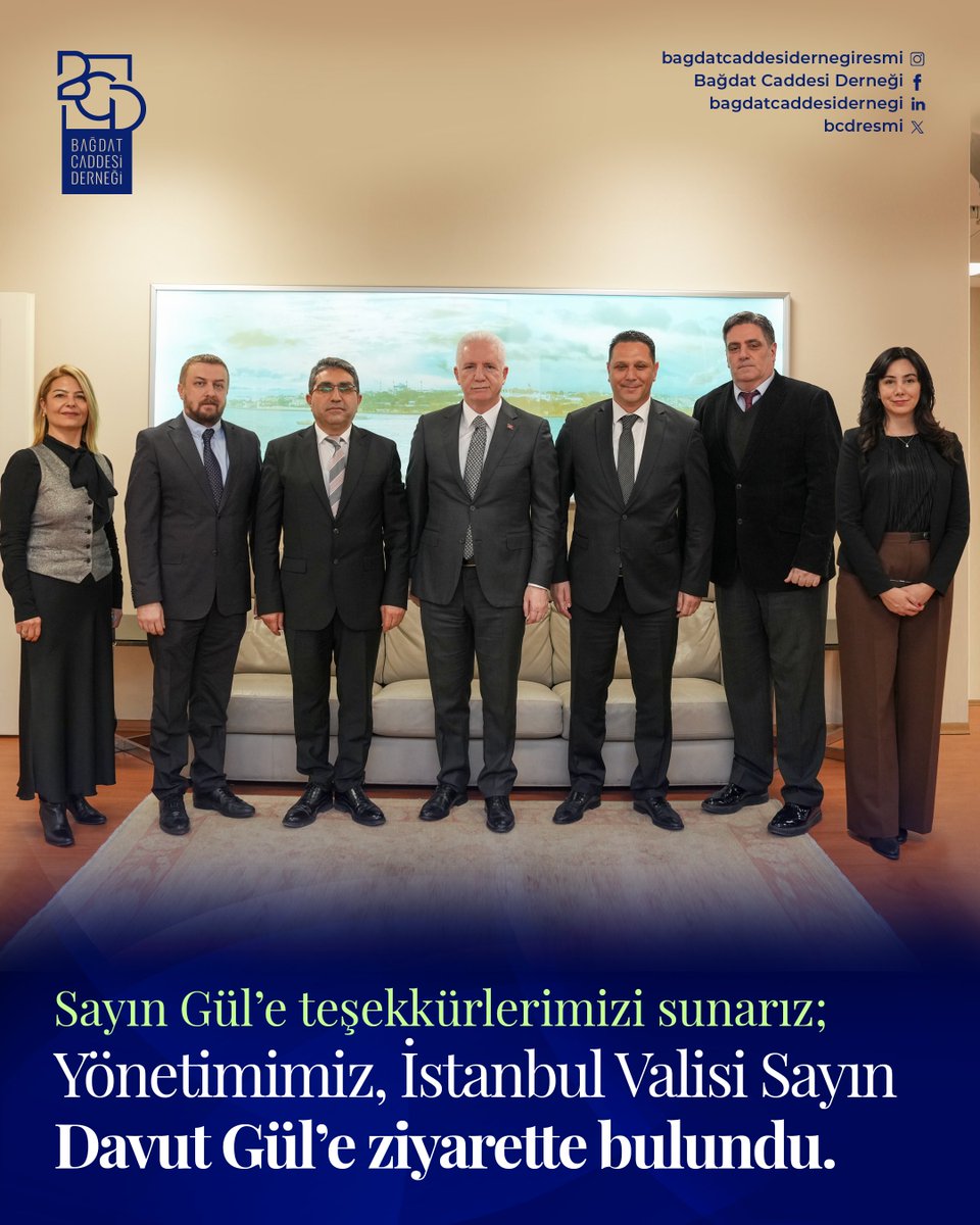 Değerli takipçilerimiz; Bağdat Caddesi Derneği’nin yeni yönetimi, İstanbul Valisi Davut Gül’ü makamında ziyaret etti.

Gerçekleşen görüşmede Dernek Başkanı Murat Akbay, yeni yönetimi takdim ederek Bağdat Caddesi’nde hayata geçirilmesi planlanan festival organizasyonu hakkında