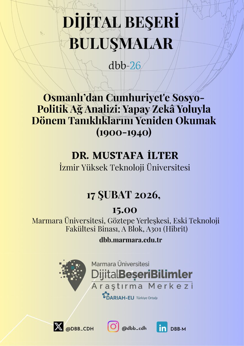 Dijital Beşeri Bilimler M.|Center f DH |Marmara Ü tweet media