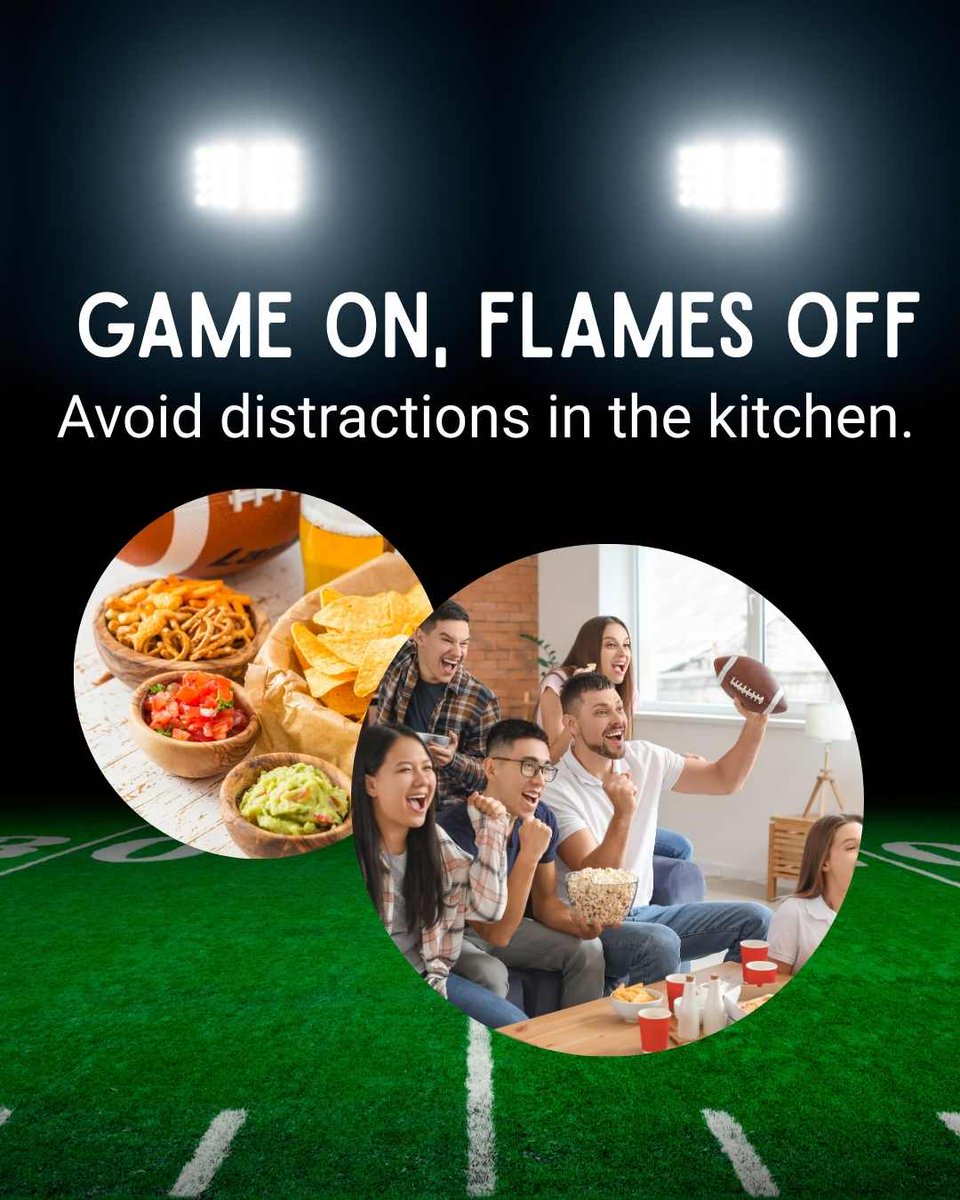 With the big weekend of football parties here, remember: busy kitchens mean more fire risks. Stay safe!