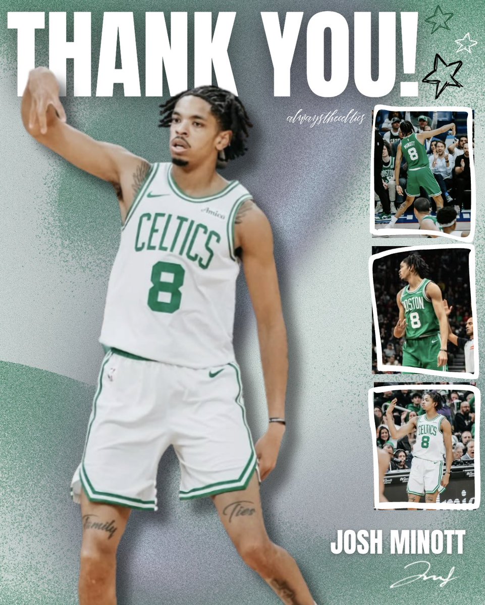 alwaysthecelts's tweet image. thank you josh minott, anfernee simons, xavier tillman, and chris boucher!! your time with this team will forever be appreciated!!☘️💚