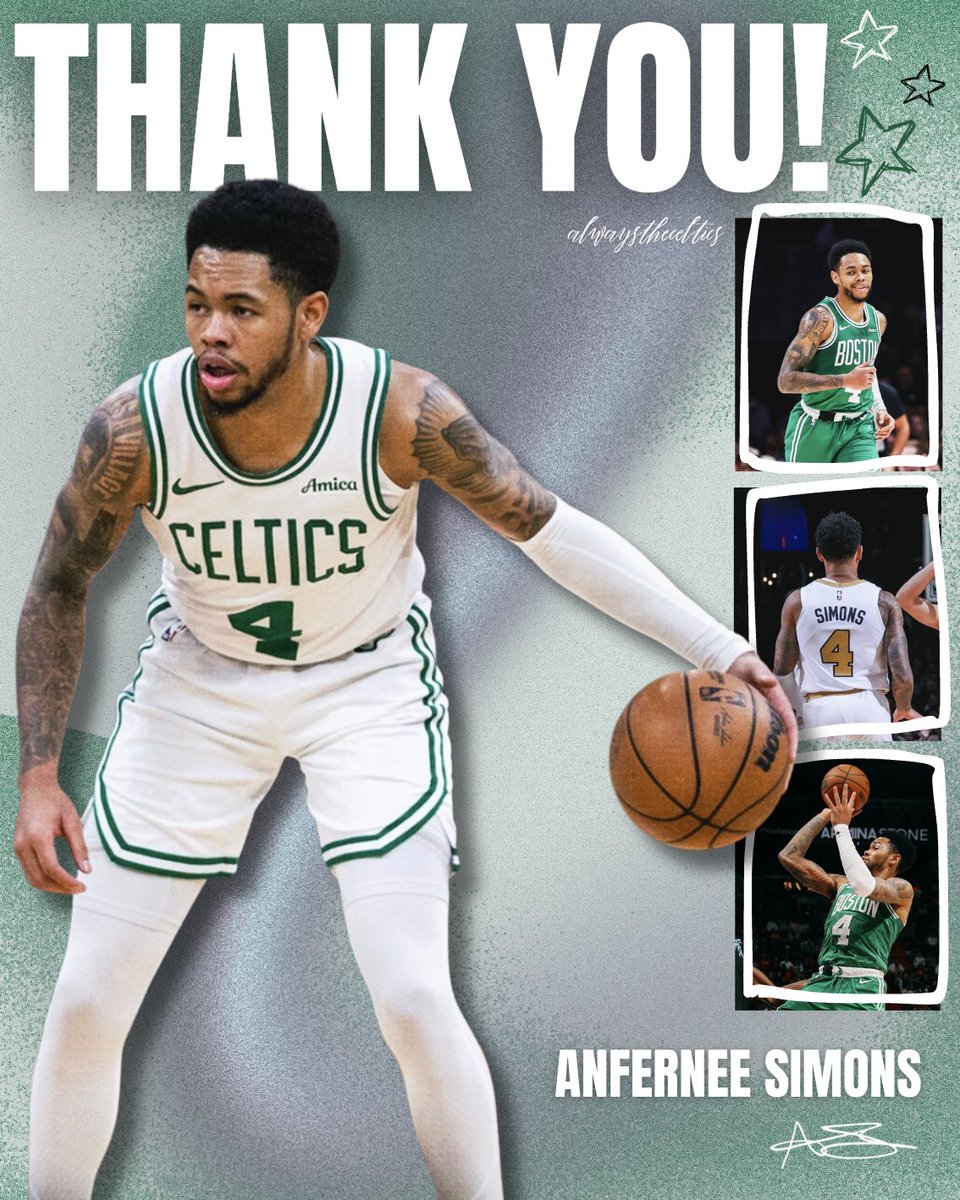 alwaysthecelts's tweet image. thank you josh minott, anfernee simons, xavier tillman, and chris boucher!! your time with this team will forever be appreciated!!☘️💚