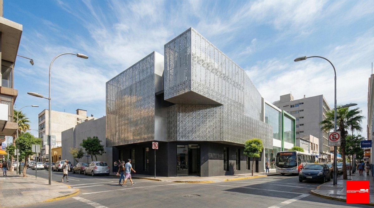 ConorGlobal's tweet photo. Sustentabilidad aplicada al diseño urbano en Iquique

Este proyecto en pleno centro de la ciudad integra un sistema de fachada ventilada de alto desempeño, diseñado para responder a las condiciones climáticas del norte de Chile.

🔹 Reducción de carga térmica
🔹 Optimización del consumo energético
🔹 Mayor durabilidad del sistema constructivo
🔹 Confort interior estable durante todo el año.

La fachada funciona como una segunda piel, generando una cámara de aire que protege la estructura, mejora el comportamiento térmico del edificio y reduce costos operativos en el largo plazo.

🔴En CONOR desarrollamos proyectos donde la arquitectura, la ingeniería y la eficiencia se traducen en valor real para nuestros clientes.

#CONOR #ArquitecturaSustentable #FachadaVentilada #EficienciaEnergética #Iquique #ConstrucciónDeCalidad #Ingeniería #construyeconarquitectura