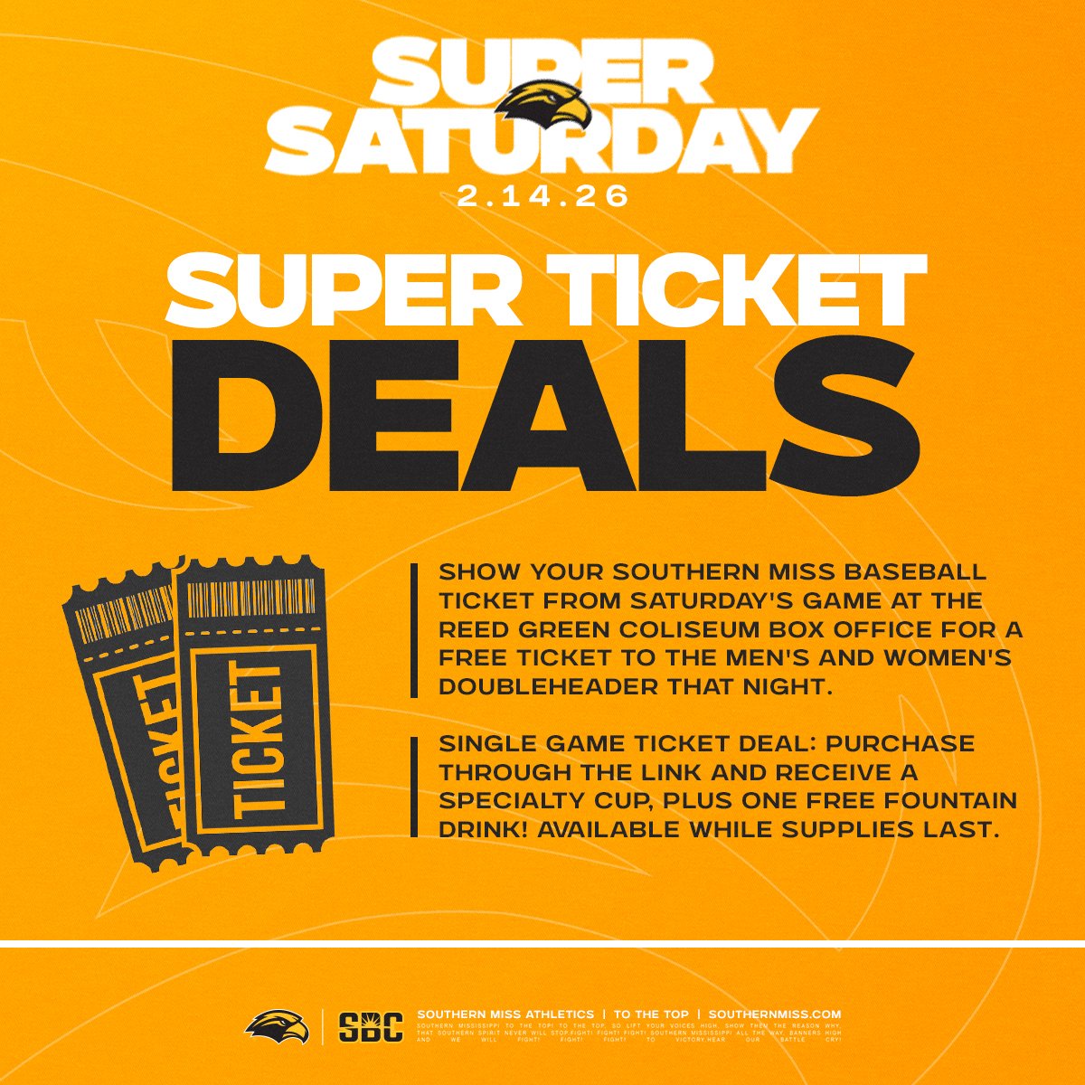 A Saturday built just for The 'Burg 🔝

February 14 🗣️ 𝗦𝘂𝗽𝗲𝗿 𝗦𝗮𝘁𝘂𝗿𝗱𝗮𝘆

🎟️🥤 » smttt.info/4r1zQNA
🔗 » smttt.info/4bzAH3j
