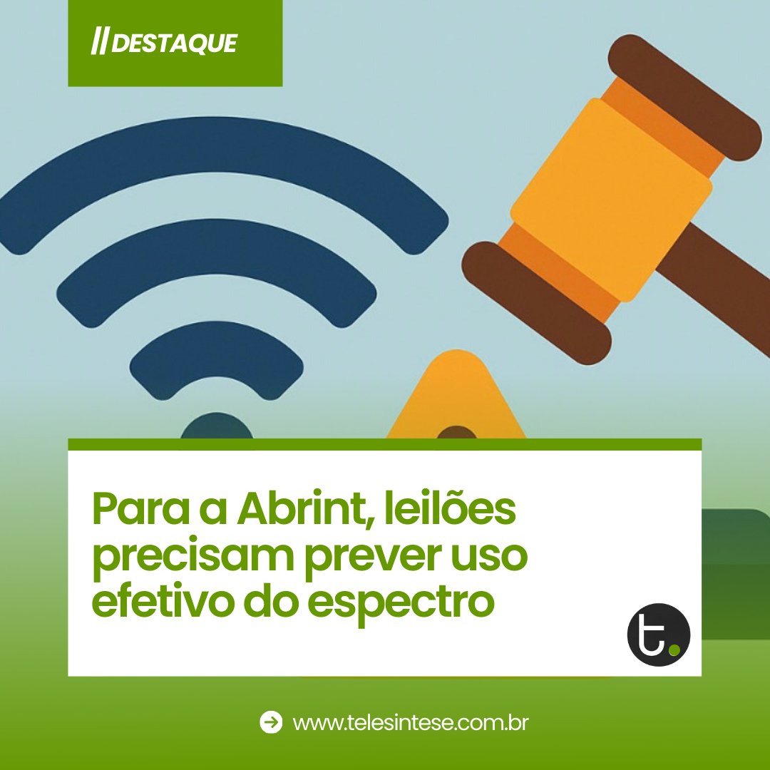 telesintese's tweet image. 📡 Abrint defende manter o leilão de 700 MHz, mas pede que Anatel siga recomendações do TCU para evitar excluir entrantes e regionais. Espectro deve garantir competição. #Abrint #700MHz #Espectro

👉🏻 Saiba mais em nosso Site: telesintese.com.br/para-a-abrint-…