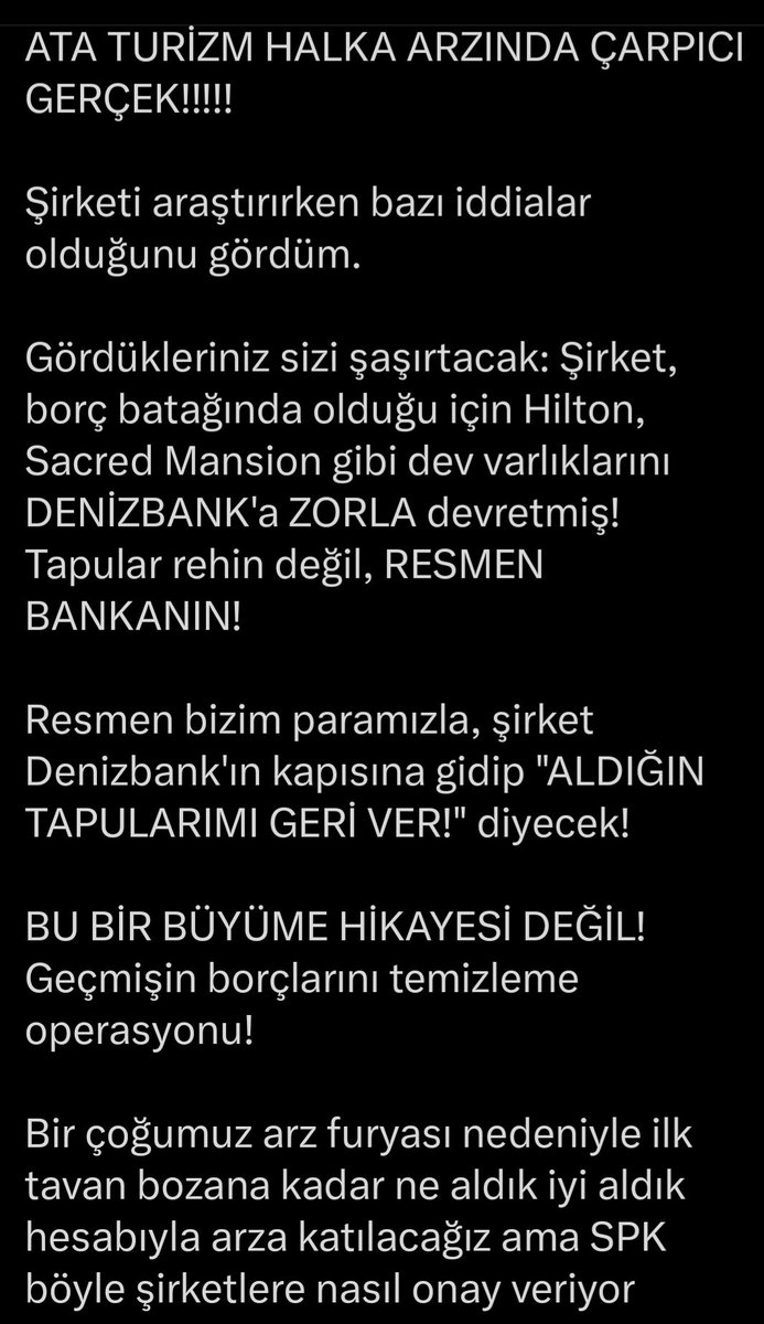 Ata Turizm İsletmecilik Tasımacilık Madencilik Kuyumculuk San. ve Diş Ticaret A.Ş. #gebzeborsacı