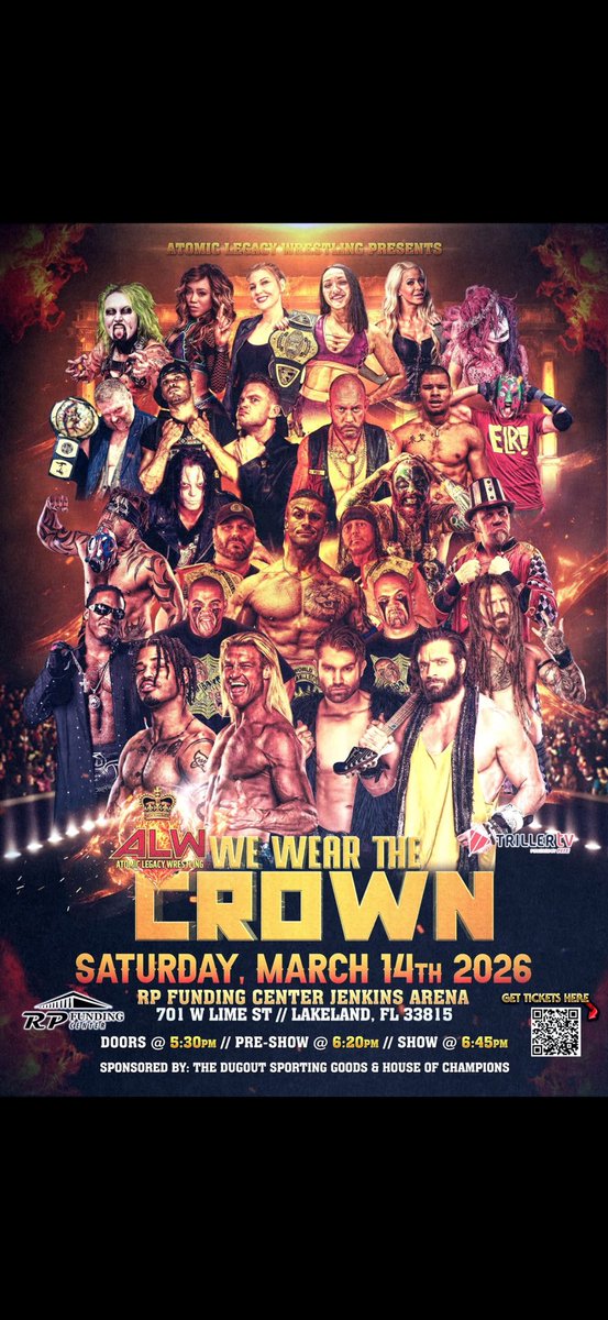 Wesbrisco's tweet photo. @WrestlingAtomic come to Lakeland !!! March 14 https://t.co/T05SWaO3ev