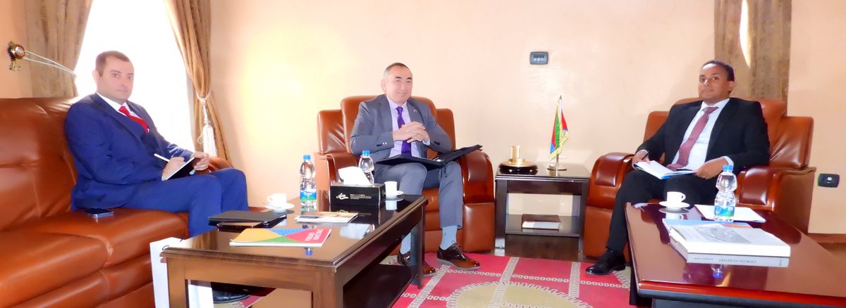 ERIEMBAET's tweet photo. Constructive discussion today with H.E. Amb. Sahak Sargsyan, Ambassador of the Republic of Armenia to Ethiopia and Permanent Representative to the AU, on cooperation at bilateral and multilateral levels. https://t.co/fIfq4Jzqo4