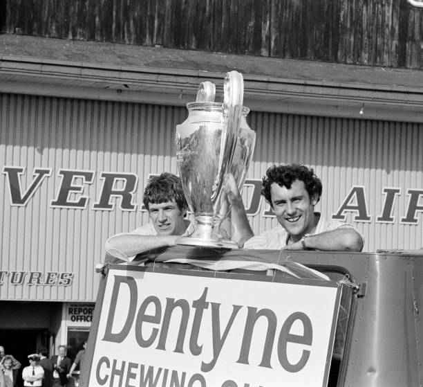 1977 Emlyn Hughes and Ray Kennedy <a href="/LFC/">Liverpool FC</a> European Cup winners