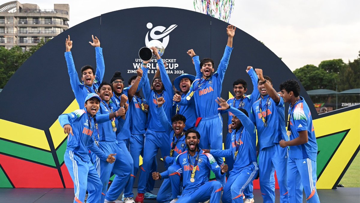 mramar86's tweet photo. 🏆🏆🏆💥CHAMPIONS 🇮🇳🎇💐💐💐

#U19WorldCup https://t.co/NFeZh3Zd1X
