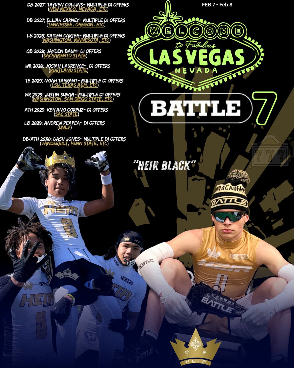 HeirFootball's tweet image. 📍BATTLE VEGAS HERE WE COME!

So far we have 2 championship appearances. Looking to make a 3rd this weekend.

#ThisIsHEIR 👑 // #BowDown 👑 // #CrownsUp 👑 // #HeirFootball 👑  //#HeirBoyz 🗣👑 //