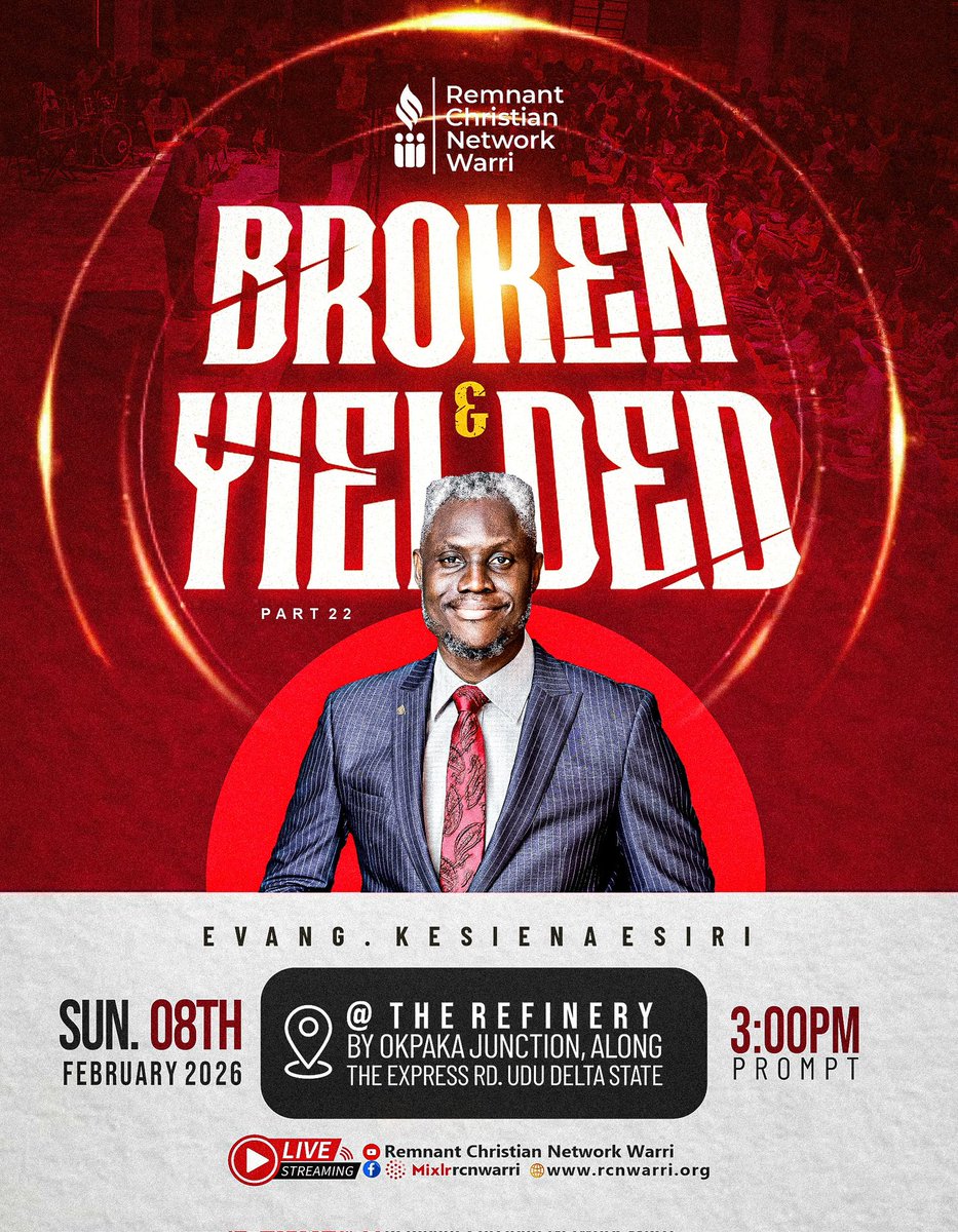 God is correcting how we see, how we choose, and how we build. He is dealing with judgment that lacks light, devotion that lacks obedience, and confidence that lacks alignment.

Join us this Sunday, onsite and online, 3PM WAT, as foundations are tested and hearts are aligned.