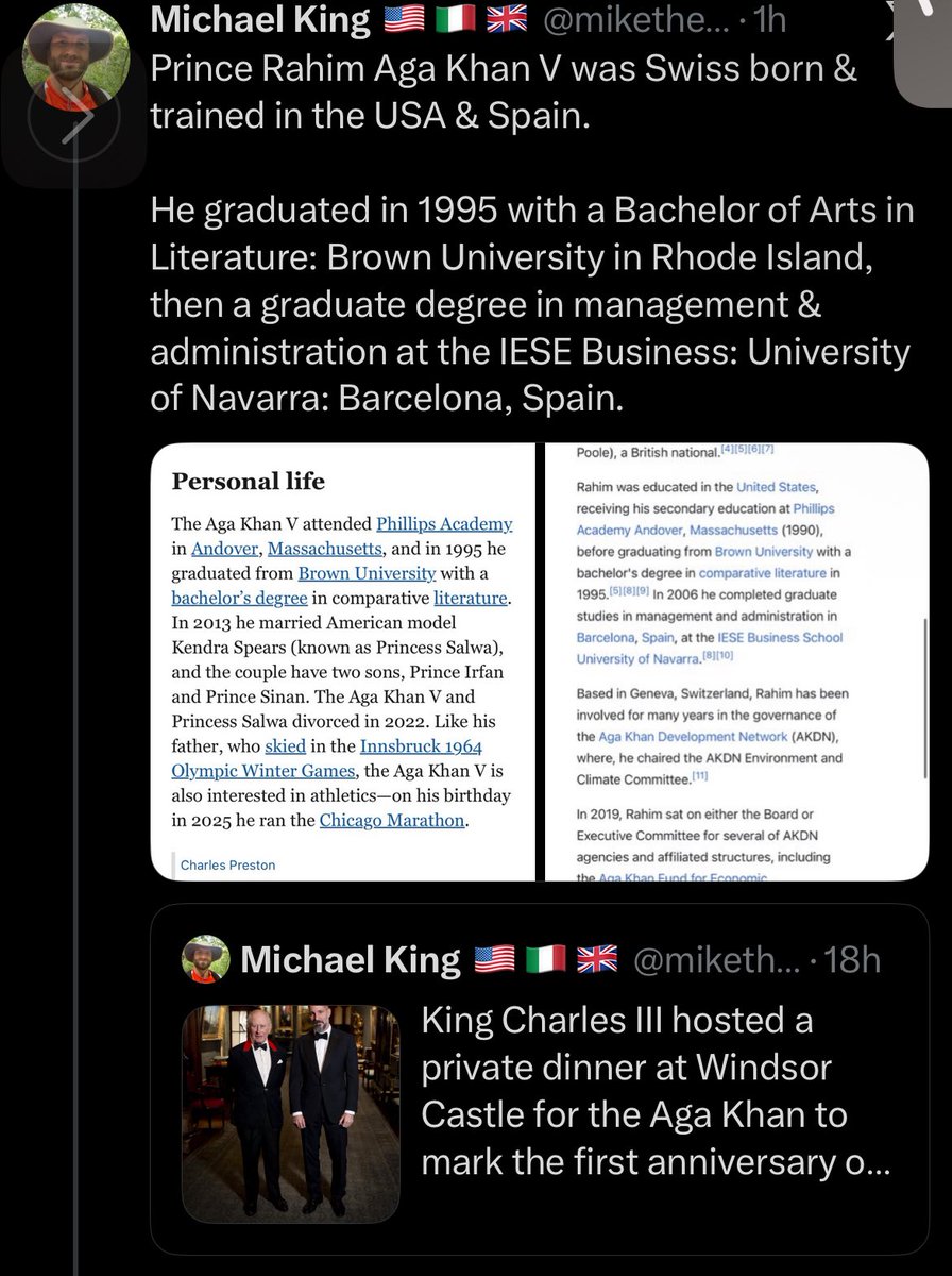 miketheking1517's tweet image. Hashashin 🤝 Knights Templar.

The Hashashin were Nizari Ismaili Shia’s just like what Aga Khan represents.

The Hashashin rebranded &amp;amp; merged with Templars &amp;amp; other secret societies when the Mongols suppressed them.

Aga is active at Templar havens like Rhode Island &amp;amp; Switzerland.