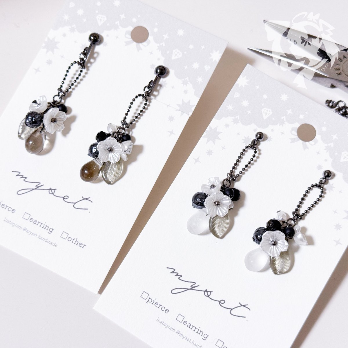 ニュアンス違いのピアスも完成しました✨
寝ます🛌