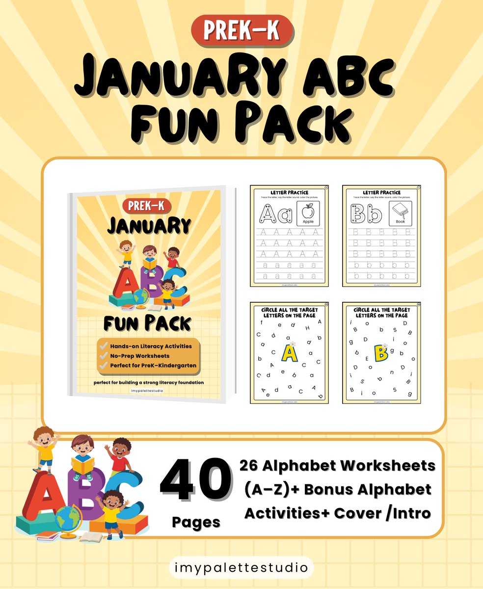 imypalettex's tweet photo. ❄️ Winter alphabet worksheets help PreK–Kindergarten students practice letters with confidence daily

AVAILABLE NOW ON TPT
🔗 https://t.co/kOf0eYSXtN

#TPT #imypalettestudio #alphabetworksheets #winterlearning #prekactivities #kindergartenclass #earlyliteracy https://t.co/D0yIFLXR9y
