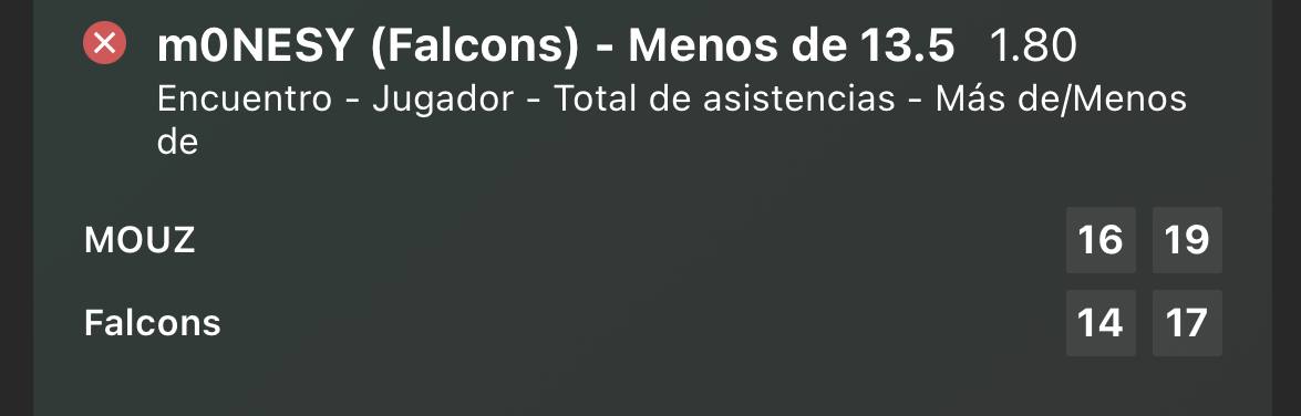 Habeis determinado mal estas apuestas de CS2 player stats, en los stats de HLTV el jugador con mas asist fue Xertion con 22, las que salen entre parentesis son de flashbangs y esas no forman parte del KDA, torszi hizo 4 (15-11) y m0nesy 8 asist (16-8), en la demo sale. <a href="/bet365_es/">bet365 España</a>