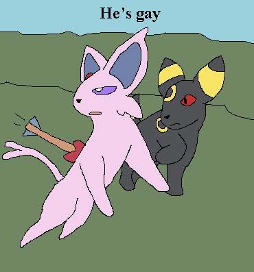 Espeon takes a bullet for bro