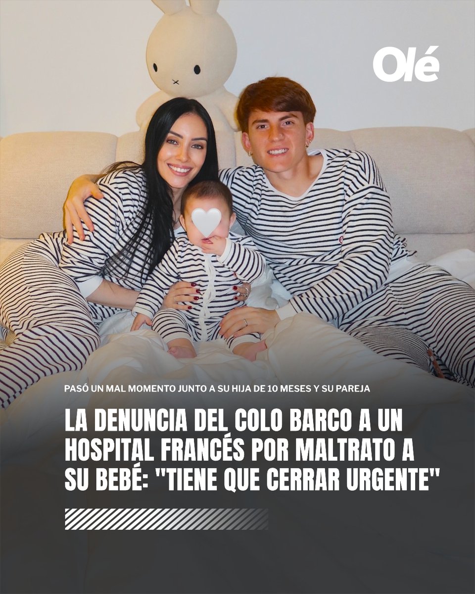 DiarioOle's tweet photo. VALENTÍN BARCO Y UNA GRAVE DENUNCIA CONTRA UN HOSPITAL FRANCÉS 😠📲

➡️ El jugador del Estrasburgo pasó un momento feo durante la madrugada junto a su pareja, Yaz Jaureguy, y su hija de 10 meses

🏥🫵 Utilizó sus redes sociales para denunciar a un hospital de la ciudad donde, según explicaron, no atendieron como correspondía a su bebé tras un accidente doméstico

💬 "Increíble. Hacen todo mal. Hautepierre tiene que cerrar urgente. Es lo peor de Estrasburgo", escribió el zurdo, reposteando una historia de su pareja

⚠️ Jaureguy agregó: "Una guardia en la que dicen atender a un bebé a las seis horas cuando es algo grave. El sistema de salud de esta ciudad es un desastre. Hautepierre debería cerrar. Dejan a los niños tirados en el piso durante horas para que luego tengan que irse a sus casas sin saber si están bien. Son completamente inhumanos, un asco"