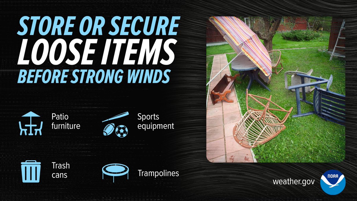NWSGSP's tweet photo. Winds will pick up in speed this afternoon and linger through Saturday across the area but will become really strong overnight into Saturday morning across the mountains. Be sure to secure outdoor items such as patio furniture, sports equipment and trash cans. 

#scwx #ncwx #gawx https://t.co/kgzqJDSOp5