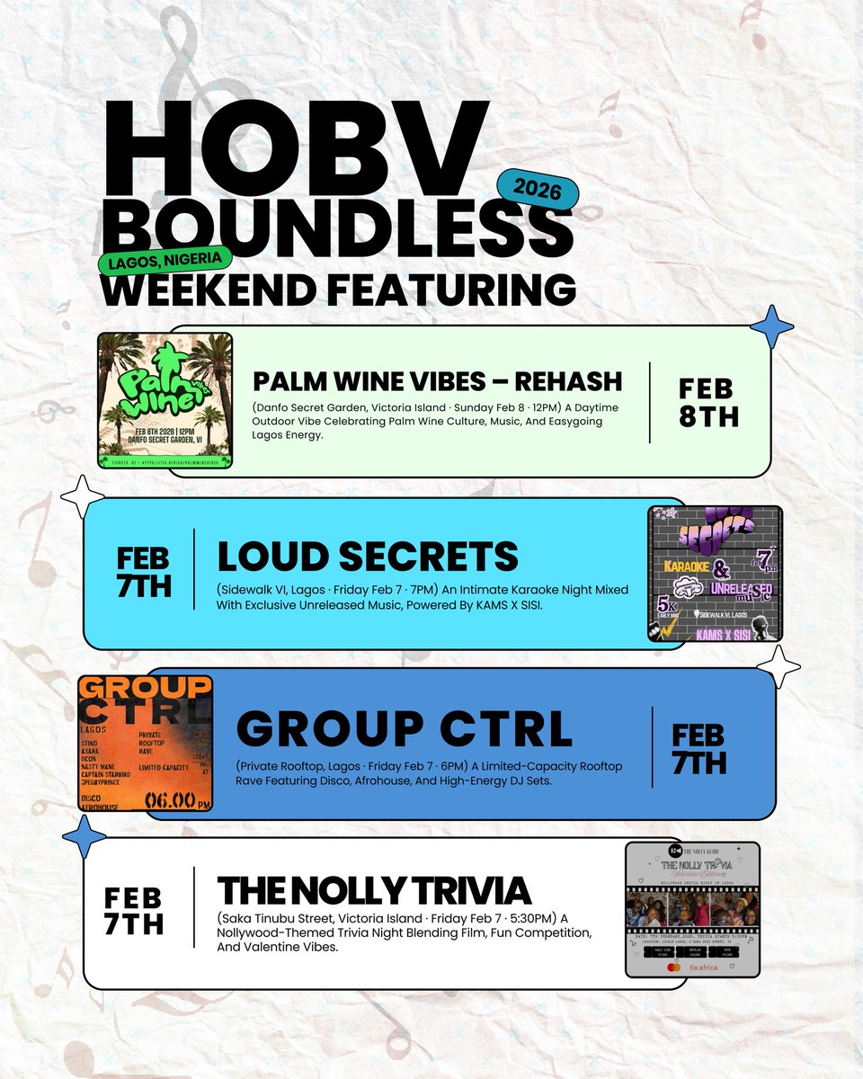 HOBVPortal's tweet photo. HOBV WEEKEND GUIDE✨ https://t.co/jdBdxi56vo