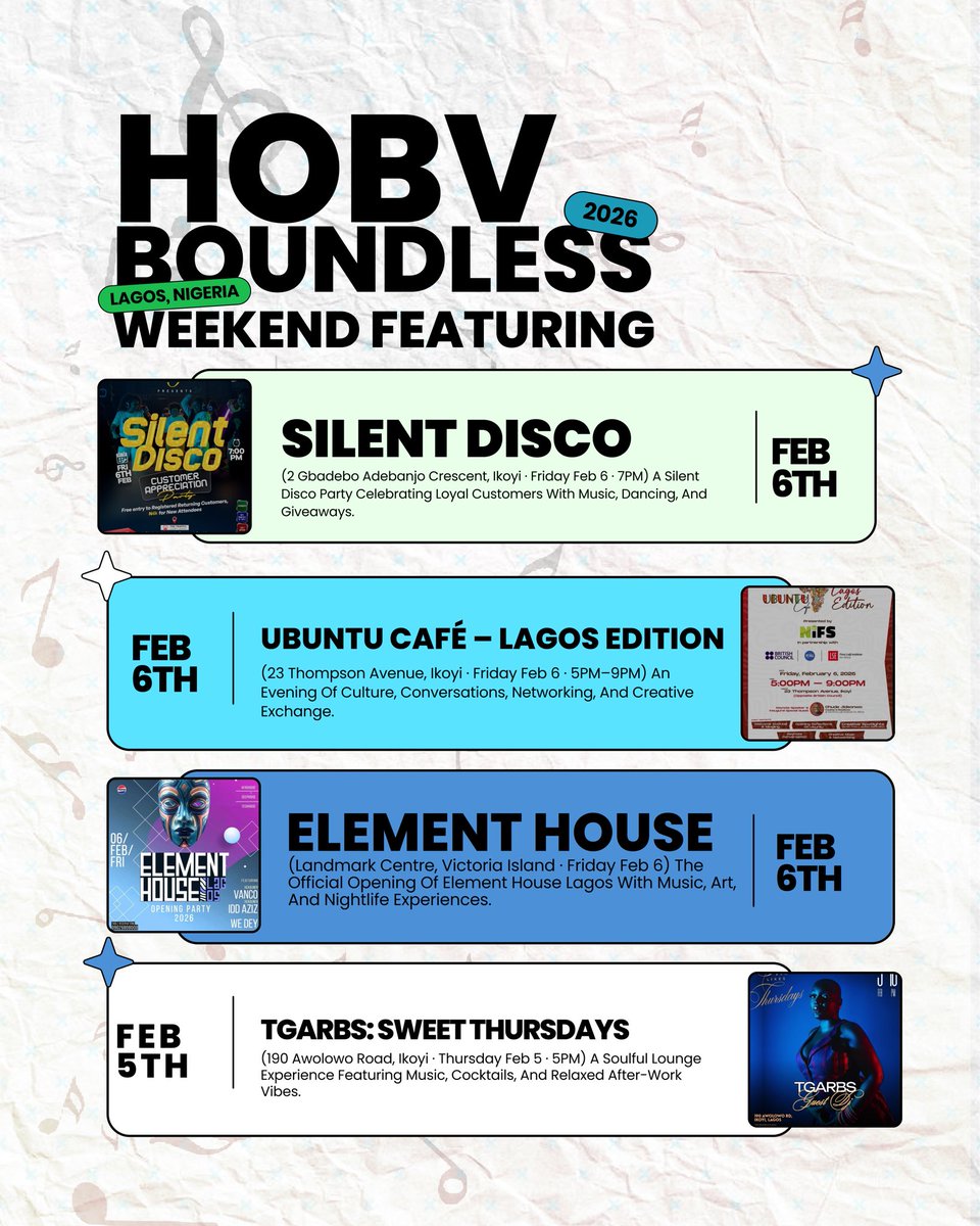 HOBVPortal's tweet photo. HOBV WEEKEND GUIDE✨ https://t.co/jdBdxi56vo