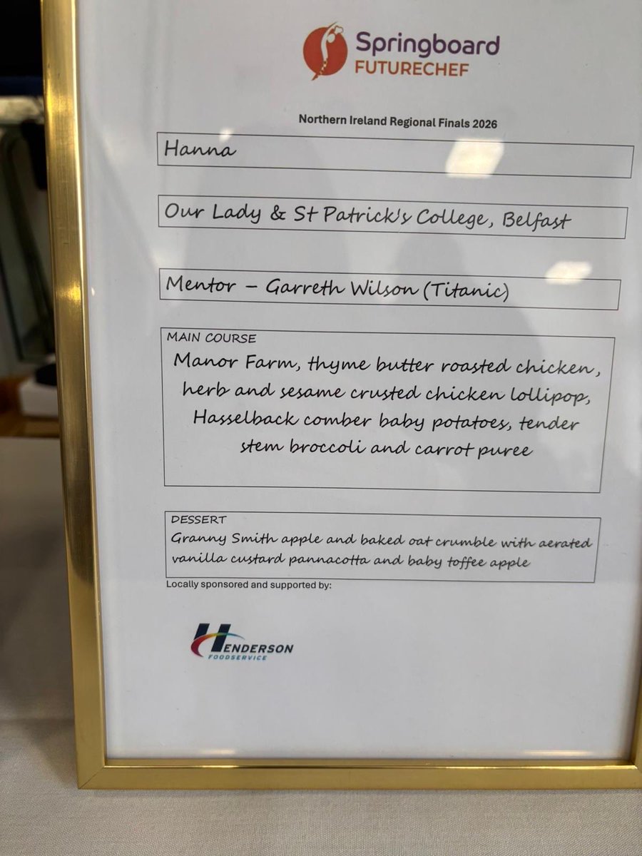 HeOlspck's tweet photo. Another Trophy for Knock this week! Congratulations to Hanna Asish who won the Northern Ireland Regional Final of the Springboard Futurechef Competition today. Hanna will now represent NI in the UK final of the competition in London. Congratulations Hanna! https://t.co/QaYdYRDKpl