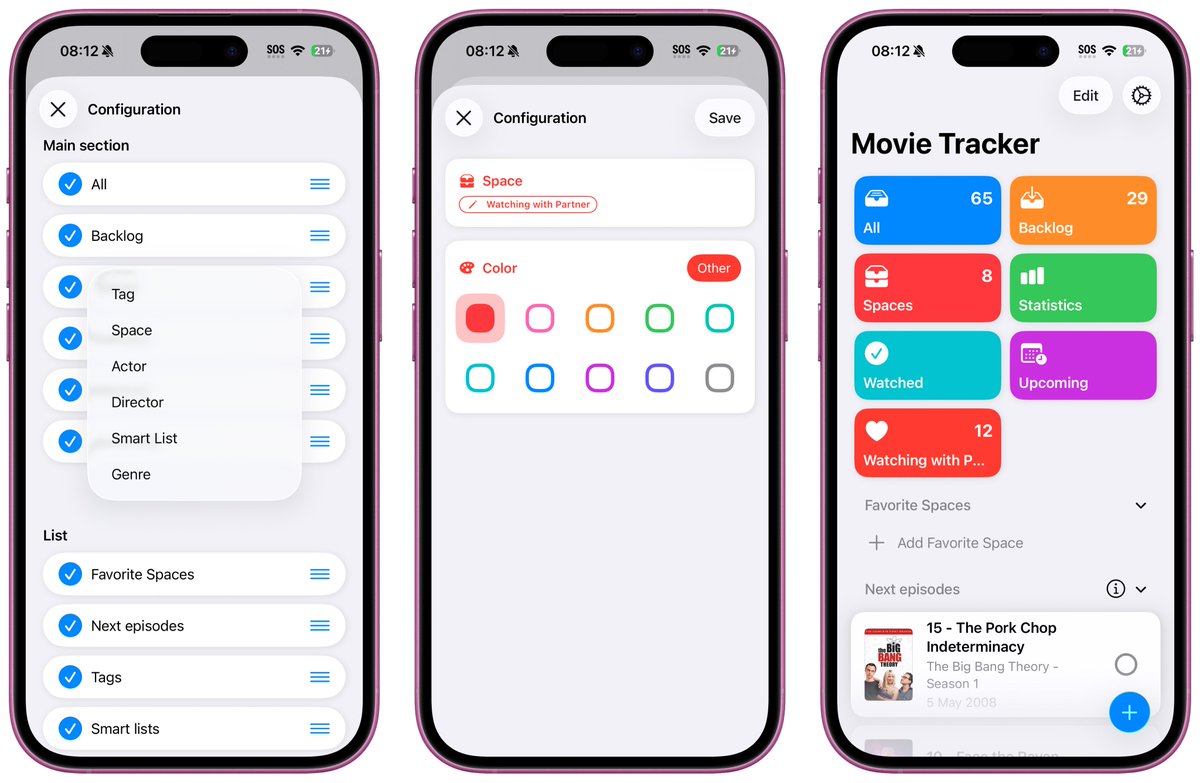 1. Custom Home and Sidebar
You can now personalize the Home on iPhone and the Sidebar on iPad and Mac.
Add cards at the top and choose from tags, smart lists, spaces, actors, and more.
Just tap Edit and build the layout that works for you.