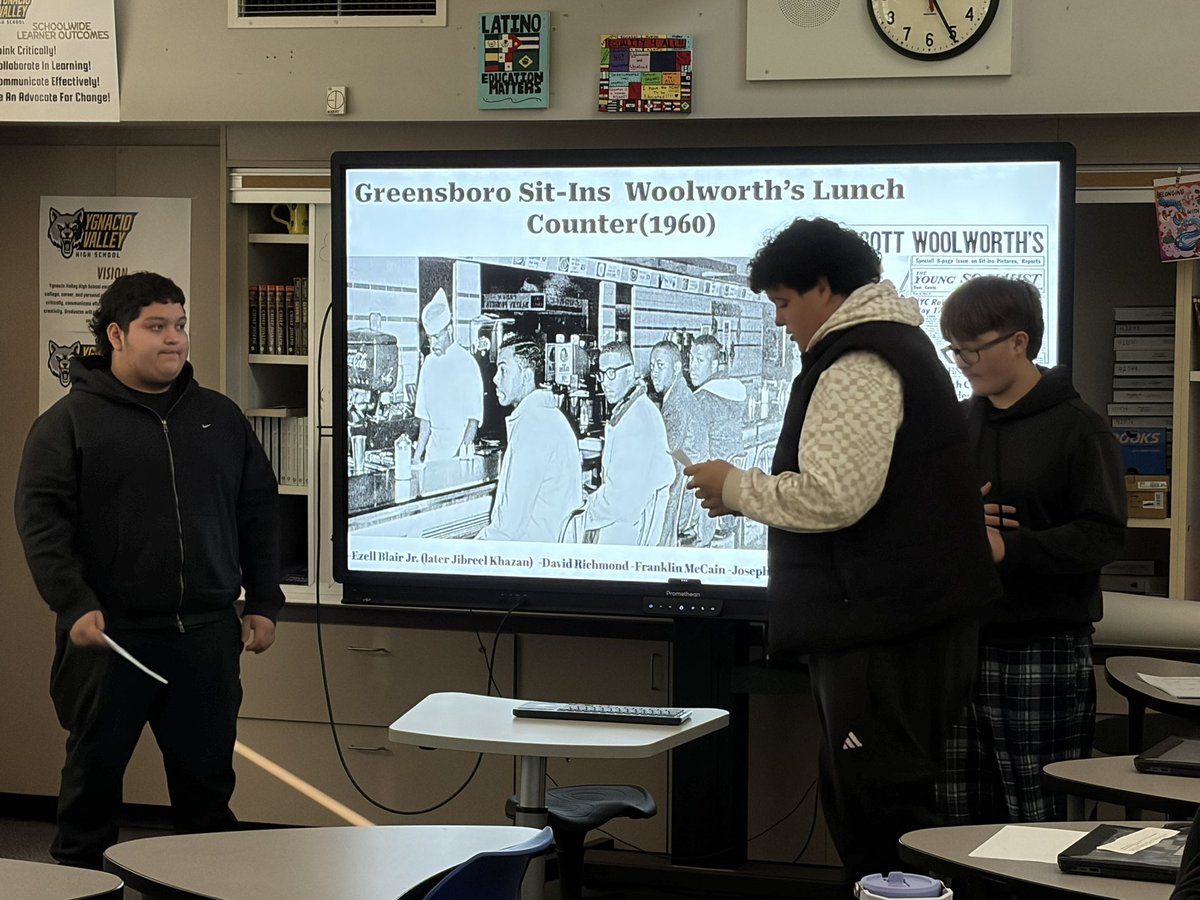 EDAcademyYVHS's tweet photo. #ethnicstudies presenting on the power of visual protest during the Civil Rights Movement. https://t.co/ORnXUH0m2k