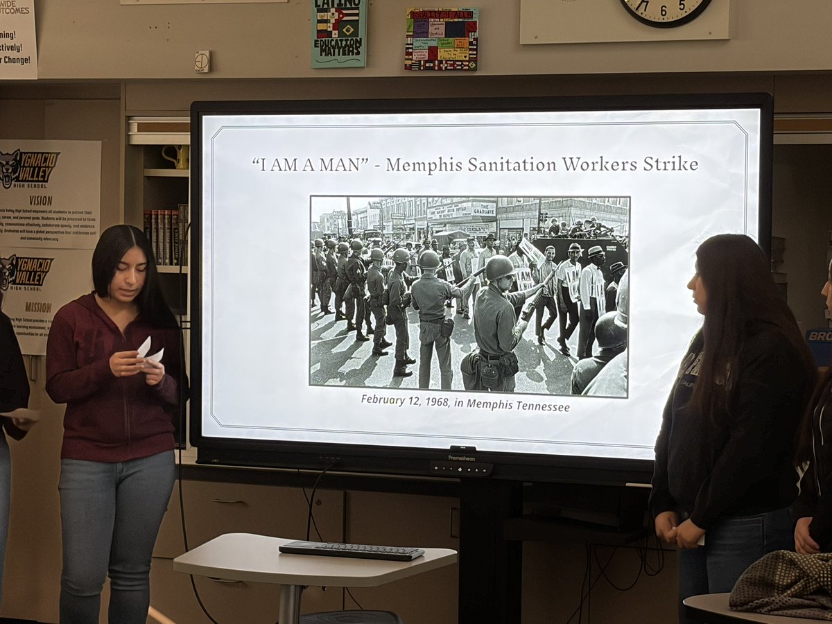 EDAcademyYVHS's tweet photo. #ethnicstudies presenting on the power of visual protest during the Civil Rights Movement. https://t.co/ORnXUH0m2k