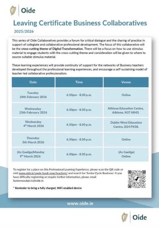 Oide Business Subjects Post-primary tweet media