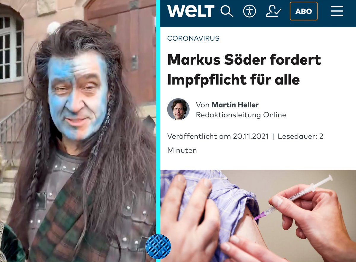 <a href="/Markus_Soeder/">Markus Söder</a> „Auch wir Bayern lieben unsere Freiheit und Eigenständigkeit.“ 

Söder ist das Gegenteil von Braveheart >>>
