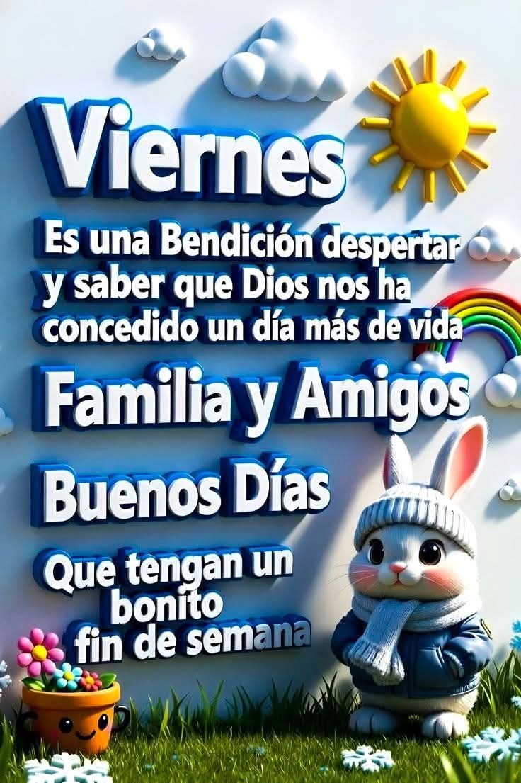 Feliz viernes!!! Familia y amig@s de X. Que tengan un bonito fin d semana bendiciones.🙏♥️💖✨🙋‍♀️🤗🌞🍀🌻🌷