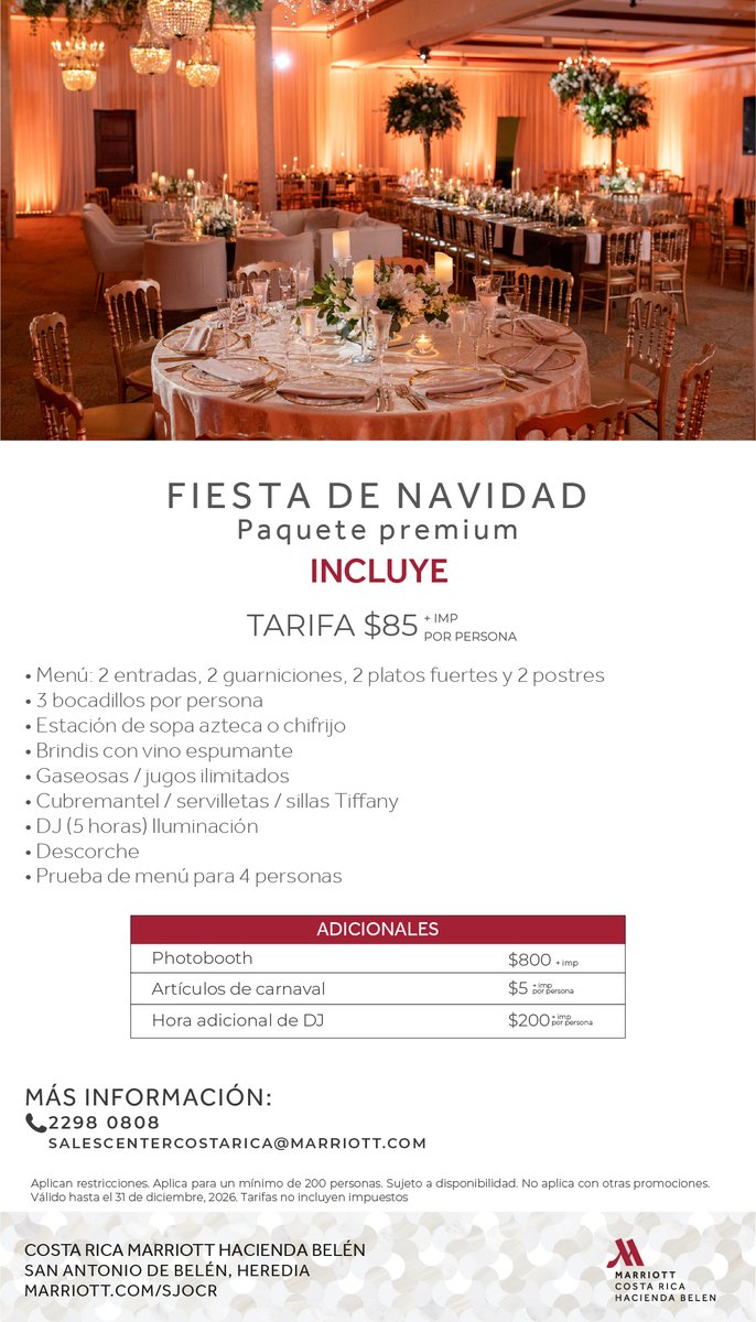 CamacoesCR's tweet photo. Nuestro asociado Costa Rica Marriott Hacienda Belén ofrece soluciones integrales para eventos corporativos durante todo el año.
🔗 Más información: https://t.co/fhOXaasQ98
#CAMACOES #EventosCorporativos https://t.co/BkSCeysuEC