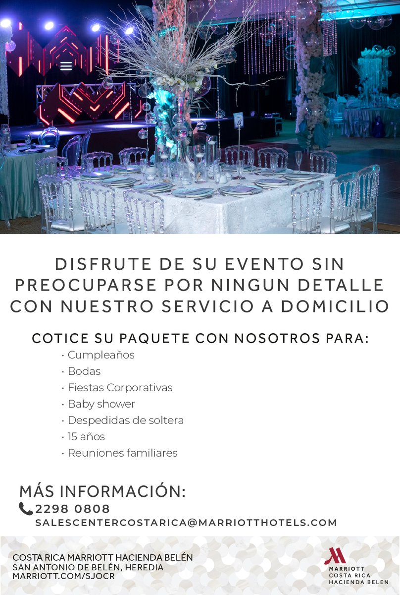 CamacoesCR's tweet photo. Nuestro asociado Costa Rica Marriott Hacienda Belén ofrece soluciones integrales para eventos corporativos durante todo el año.
🔗 Más información: https://t.co/fhOXaasQ98
#CAMACOES #EventosCorporativos https://t.co/BkSCeysuEC