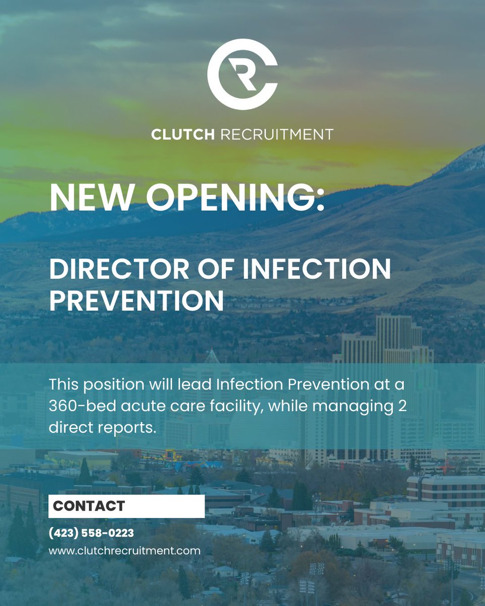 ClutchREC's tweet photo. ‼️ New leadership opening in Nevada: Director of Infection Prevention. If you’re a CIC-certified leader who loves building relationships and driving readiness, this one’s worth a look.

https://t.co/ywjIIAqQ0F
#ClutchRecruitment #JobOpening #InfectionPrevention #NVjobs #Nevada https://t.co/CpRWVESlxn