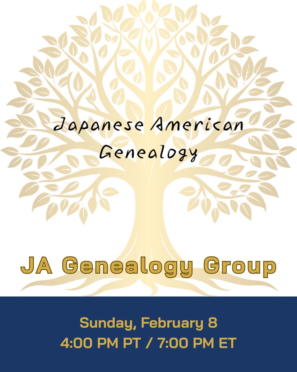 This collaborative forum is designed for individuals interested in genealogical research within the Japanese American community to share knowledge, resources, and insights as they advance their family history investigations.

Link to register: us06web.zoom.us/meeting/regist…