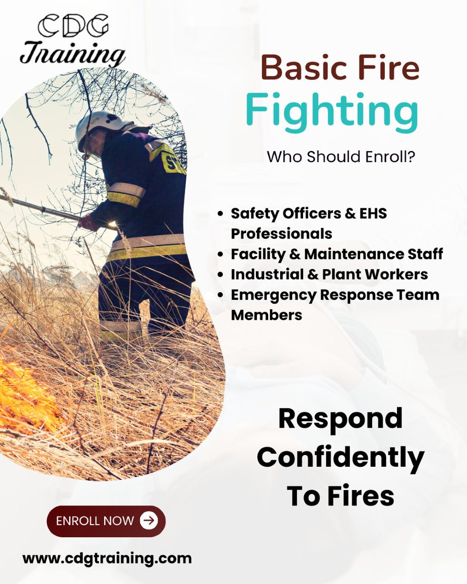 cdgtrainings's tweet image. Basic Fire Fighting course

Enroll here:
cdgtraining.com/courses/Basic-…

#firesafety #basicfirefighting #safetytraining #ehs #workplacesafety #emergencypreparedness #industrialtraining #safetyfirst #cdgtraining