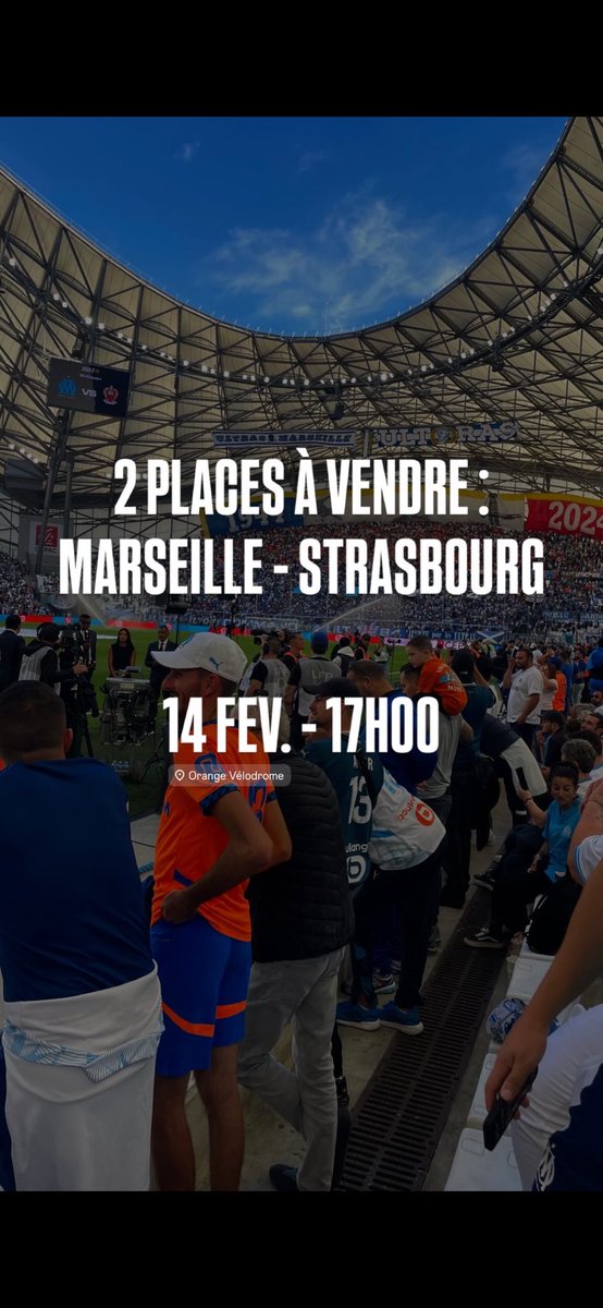 NathOM10's tweet photo. Je vends 2 places pour OM Strasbourg en Jean Bouin venez MP #OM #OMStrasbourg #TeamOM #Places @biloEntraide @OM_Officiel https://t.co/w46dXt4cV0