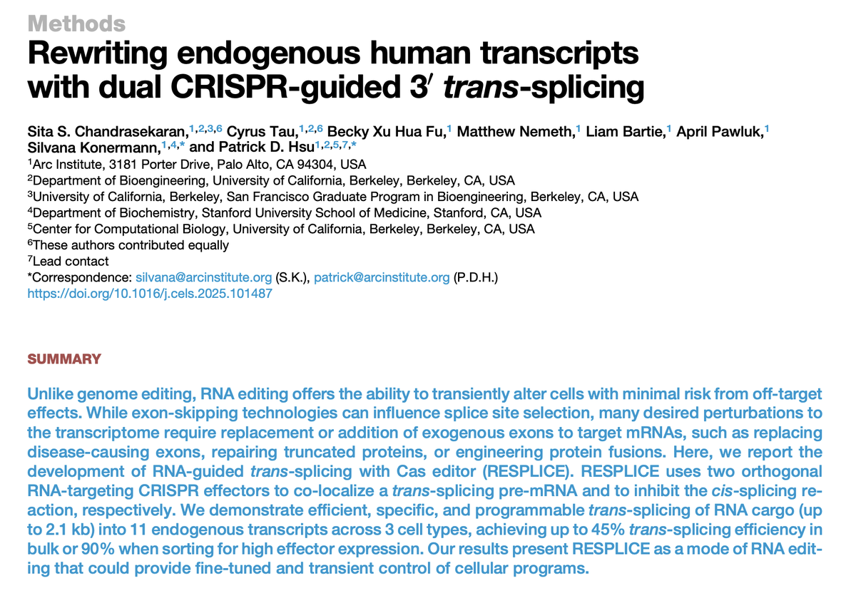 A new paper from the @pdhsu and @SKonermann labs introduces RESPLICE, a ...