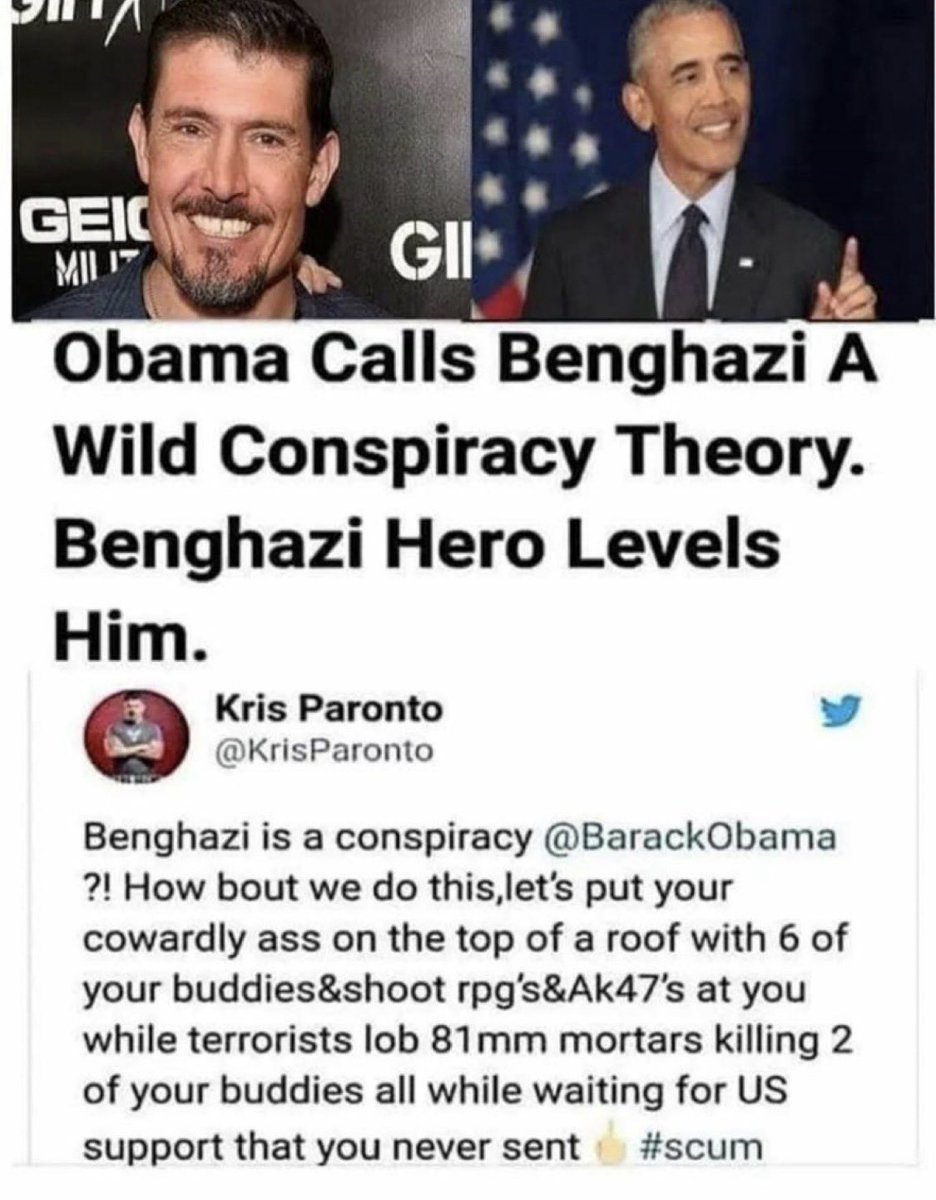 45LVNancy's tweet image. Benghazi was a gun running operation in Libya 

When will the ones behind the terrorists attack &amp;amp; murder on Benghazi be arrested? 

WHO called the stand down order? 

Ask a survivor: Kris Paronto (Tanto)