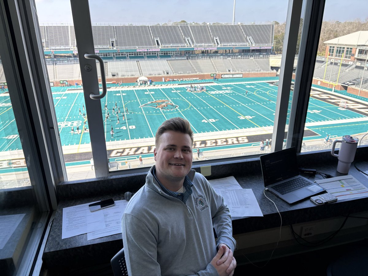 Serving as the Public Address Announcer at Coastal Carolina University today for the season opener of the women’s lacrosse season. Let’s go Chanticleers!