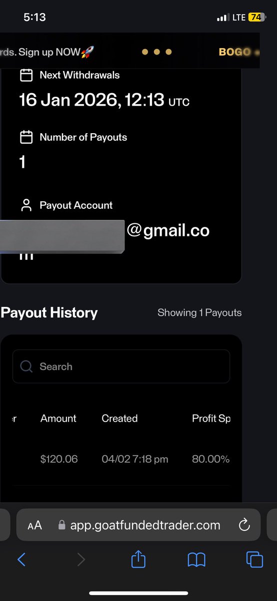 Requested a payout since Tuesday,7:18pm,till now nothing yet. Imagine taking so long to approve payout of $120, but I thought influencers that promote GFT gets their payout the same day, <a href="/GoatFunded/">Goat Funded Trader</a> so why taking so long?, even sent emails today around 1:40pm, no reply.