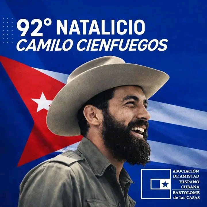 #CubaViveEnSuHistoria y conmemoramos el 94 aniversario del natalicio del Comandante Camilo Cienfuegos, uno de los principales líderes del Ejército Rebelde.
#CamiloVive