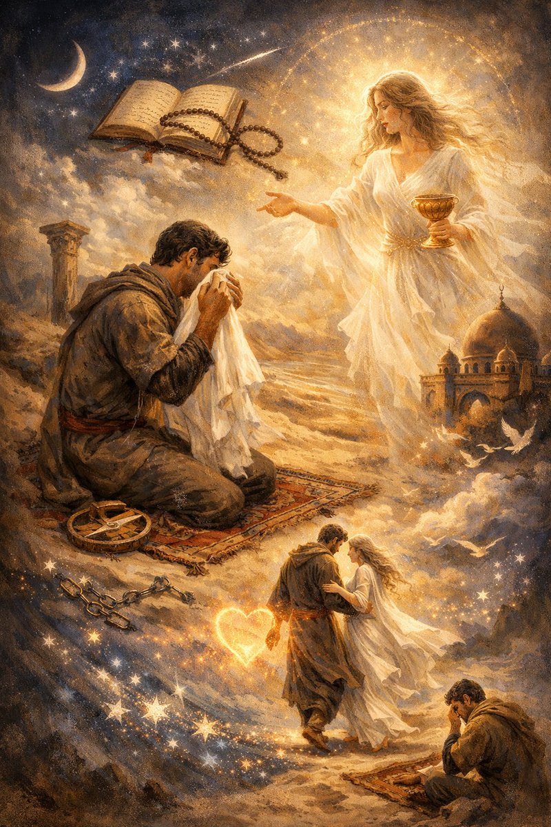 وَلَـقَـدْ ذَكَـرْتُـكِ حِـيـنَ تَـاهَـتْ قِـبْلَتِي
وَظِــلَالُ شَـمْـسِكَ نَـاصَفَتْ أَشْـتَاتِي

فَـضَعِي قَـمِيصَكِ كَـيْ يُعَانِقَ وِجْهَتِي
وَخُـــذِي بِـقَـلْـبِي مَـوْقِـعًـا لِـصَـلَاتِـي

رُدِّي صُــوَاعَ الْـحُـبِّ كَـيْ يُـقْضَى لَـنَا
لِـجَـمَالِ  وَجْـهِـكِ